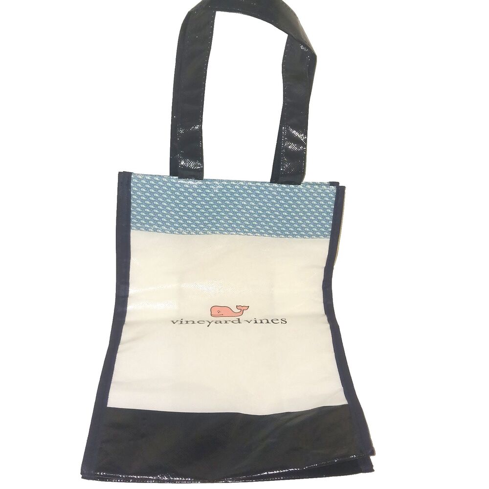 Vineyard Vines Small Reusable Shopping Tote Bag Travel 12” x 9” Whale Logo